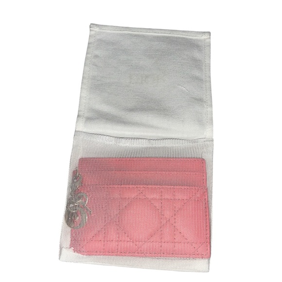 LADY DIOR LAMBSKIN FREESIA CANNAGE CARD HOLDER - Picture 2 of 8